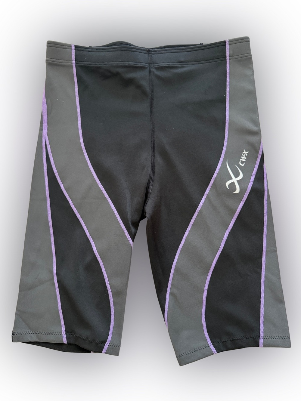 CW-X Black, Gray & Purple Women’s compression shorts